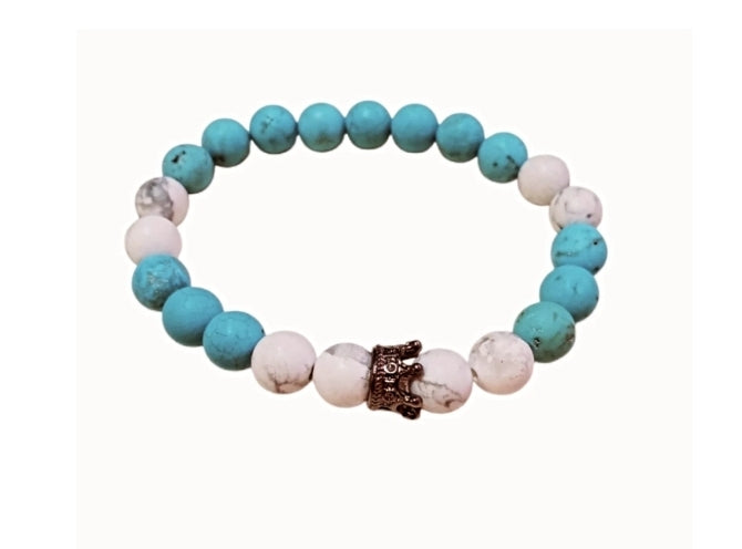 Venus Glam by Cardona Blue and White Semi-Precious Stones with Crown Charm